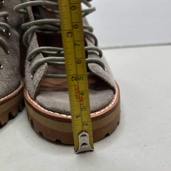 Jeffrey Campbell X Free People Cors Suede Lace Up Peep Toe Ankle Boots Women 9M - Picture 9 of 10